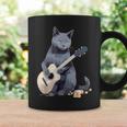 ミュージシャン ロシアンブルー猫 ギタリスト 猫とギター コーヒーマグ ギフトのアイデア