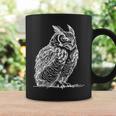 ラインアート 鳥・鳥類学者 オオツノフクロウ コーヒーマグ ギフトのアイデア