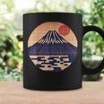 ヴィンテージ 和 富士山 山の上の日本の舞う太陽 コーヒーマグ ギフトのアイデア
