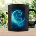 三日月のドラゴン ブルーギャラクシー天文学 アート コーヒーマグ ギフトのアイデア