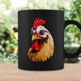 動物愛好家のための大胆な農場の鶏の頭のアート コーヒーマグ ギフトのアイデア