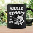 卓球をするクールな猫 コーヒーマグ ギフトのアイデア