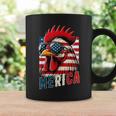愛国心が強いチキンメリカ アメリカ国旗 鶏好き 7月4日 コーヒーマグ ギフトのアイデア