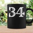 数字 34インチ ホワイト 大 太字 アメリカンウエストスタイル フォント コーヒーマグ ギフトのアイデア