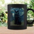 星月夜 ヴィンセント・ヴァン・ゴッホ 黒猫 レトロ絵画 猫 長袖tシャツ コーヒーマグ ギフトのアイデア