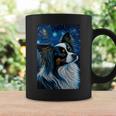 星月夜のパピヨン 絵画 犬 お母さん お父さん コーヒーマグ ギフトのアイデア