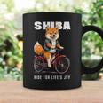 柴犬 いぬ イラスト 柴犬好き 犬好き 自転車 かわいい おもしろ レトロ Ride For Life's Joy コーヒーマグ ギフトのアイデア