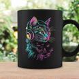 猫 動物 モチーフ 音楽 ヘッドホン イラスト 猫 コーヒーマグ ギフトのアイデア