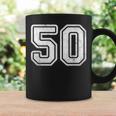 番号 50 ホワイト スポーツ ディストレスト番号 コーヒーマグ ギフトのアイデア
