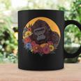 花のイラストとゴリラ コーヒーマグ ギフトのアイデア