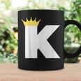 英文字 K 大文字 アルファベット モノグラム イニシャル キング クイーン クラウン コーヒーマグ ギフトのアイデア