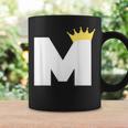 英文字 M 大文字 アルファベット モノグラム イニシャル キング クイーン クラウン コーヒーマグ ギフトのアイデア