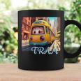 路面電車 Tram かわいい乗り物 おもちゃの乗り物 漫画風電車 鉄道ファン 鉄道旅行 鉄道模型ファン 鉄道風景 コーヒーマグ ギフトのアイデア