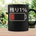 電池【残り1】バッテリー 電池切れ おもしろ 面白い ギャグ ネタ ウケ狙い 笑える ユーモア お笑い 個性的な コーヒーマグ ギフトのアイデア