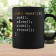 面白いコーディングシャツ Java 再帰 Eat Codeleep Repeat コーヒーマグ ギフトのアイデア