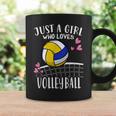 面白いバレーボール愛好家バレーボールを愛するただの女の子 コーヒーマグ ギフトのアイデア
