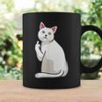 面白い猫 中指 オッドアイドキャット キティ コーヒーマグ ギフトのアイデア