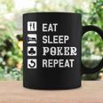 食べる 睡眠 ポーカー リピート トランプ ゲーム ホールデム コーヒーマグ ギフトのアイデア