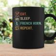 食べる、寝る、フレンチ ホルン リピート 面白いフレンチ ホルン愛好家 コーヒーマグ ギフトのアイデア