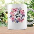 92年間愛された 92歳の誕生日フローラルリース 長袖tシャツ コーヒーマグ ギフトのアイデア