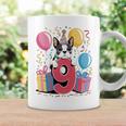 9歳の誕生日 男の子 女の子 9歳 9歳 ボストンテリア 長袖tシャツ コーヒーマグ ギフトのアイデア