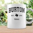 Burton Texas Tx ビンテージ アスレチック ブラックスポーツデザイン コーヒーマグ ギフトのアイデア
