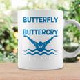 Butterfly Butterwhyバタフライバタフライファニー水泳チーム 長袖tシャツ コーヒーマグ ギフトのアイデア