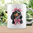 Coquette Bow Coonhound Dog Mom ピンクリボンガール コーヒーマグ ギフトのアイデア
