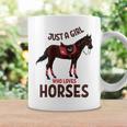 Cuidado Con Los Caballos Juts Una Chica Que Ama A Los Caballos Taza de café Ideas de regalos