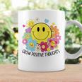 Grow Positive Thoughts イエロー スマイルフェイス 花 キッズ 女の子 コーヒーマグ ギフトのアイデア