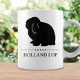 Holland Lop Rabbitブラックシルエット コーヒーマグ ギフトのアイデア