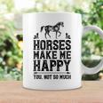 Horses Make Me Happy 楽しい馬愛好家 農家乗馬 コーヒーマグ ギフトのアイデア