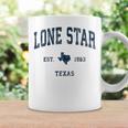 Lonetar Texas Tx ヴィンテージ アスレチック ネイビー スポーツデザイン コーヒーマグ ギフトのアイデア