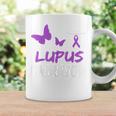 Lupus Warrior パープルバタフライ&リボン ポケット付き コーヒーマグ ギフトのアイデア