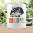 Nope 眠るシベリアンハスキーデザイン 長袖tシャツ コーヒーマグ ギフトのアイデア