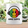 One Love ラスタ レゲエ 音楽 ヘッドホン スマイルフェイス ラスタファリ コーヒーマグ ギフトのアイデア