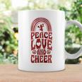 Peace Love And Cheer ボヘミアンレインボーチアリーダー コーヒーマグ ギフトのアイデア