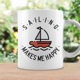 Sailing Makes Me Happy レッド ヨット コーヒーマグ ギフトのアイデア