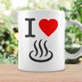 【バックプリント・背中側】アイラブ・温泉 マーク お風呂 銭湯 記号 お土産 旅行 ハート スタッフ 面白い コーヒーマグ ギフトのアイデア