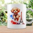 かわいい フランス パリ エッフェル塔 トイプードル パリ ジャンプ 子犬 コーヒーマグ ギフトのアイデア