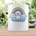 かわいいボロネーゼ犬 レインボークラウド カラフル カワイイ 子犬好き コーヒーマグ ギフトのアイデア