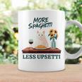 より多くのスパゲッティ、より少ないアップセッティ、イタリア料理 猫愛好家 コーヒーマグ ギフトのアイデア