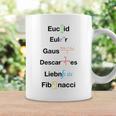 オタク数学ユークリッドオイラーガウスデカルトライプニッツフィボナッチ コーヒーマグ ギフトのアイデア