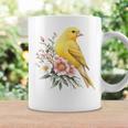 カナリアの鳥好き、ピンクの花のかわいい鳥、自然。 コーヒーマグ ギフトのアイデア