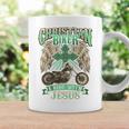 キリスト教バイカーライドウィズジーザスオートバイバックプリントデザイン コーヒーマグ ギフトのアイデア