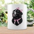 コケット リボン ニューファンドランド 犬 犬 ママ ピンクリボン 女の子 コーヒーマグ ギフトのアイデア