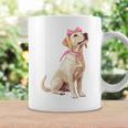 コケットボウ ラブラドールレトリバー 犬 ラボ ママ ピンクリボン 女の子 コーヒーマグ ギフトのアイデア