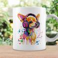 チワワの恋人 ポップアート ヘッドフォンを着て おもしろい チワワ 長袖tシャツ コーヒーマグ ギフトのアイデア