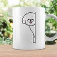 トイプードル 白 隠す 可愛い おもしろ シンプル イラスト 長袖tシャツ コーヒーマグ ギフトのアイデア
