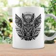 トライバル グレートフクロウ トーテム タトゥー 幾何学模様 コーヒーマグ ギフトのアイデア